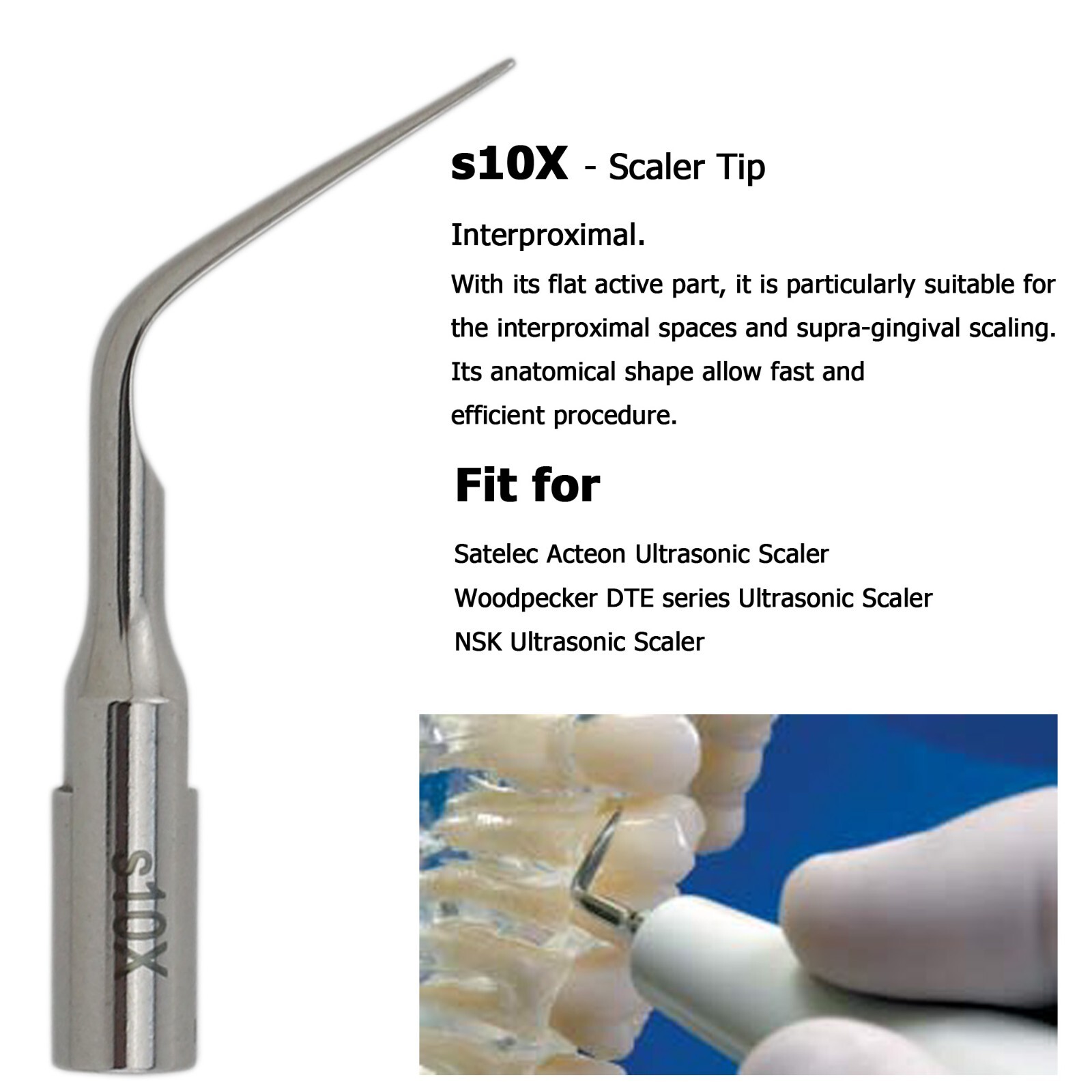 Satelec ACTEON NEWTRON Slim B LED Ultrasonic Scaler Handpiece Piezo Tips H3 1S