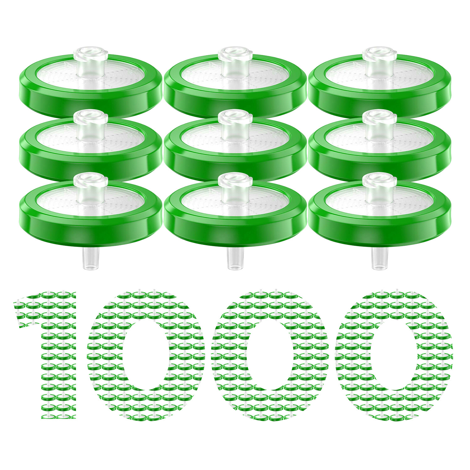 1000pcs Non-Sterile HPLC PES Syringe Filters 25mm Diameter 0.22μm Pore Size HPLC