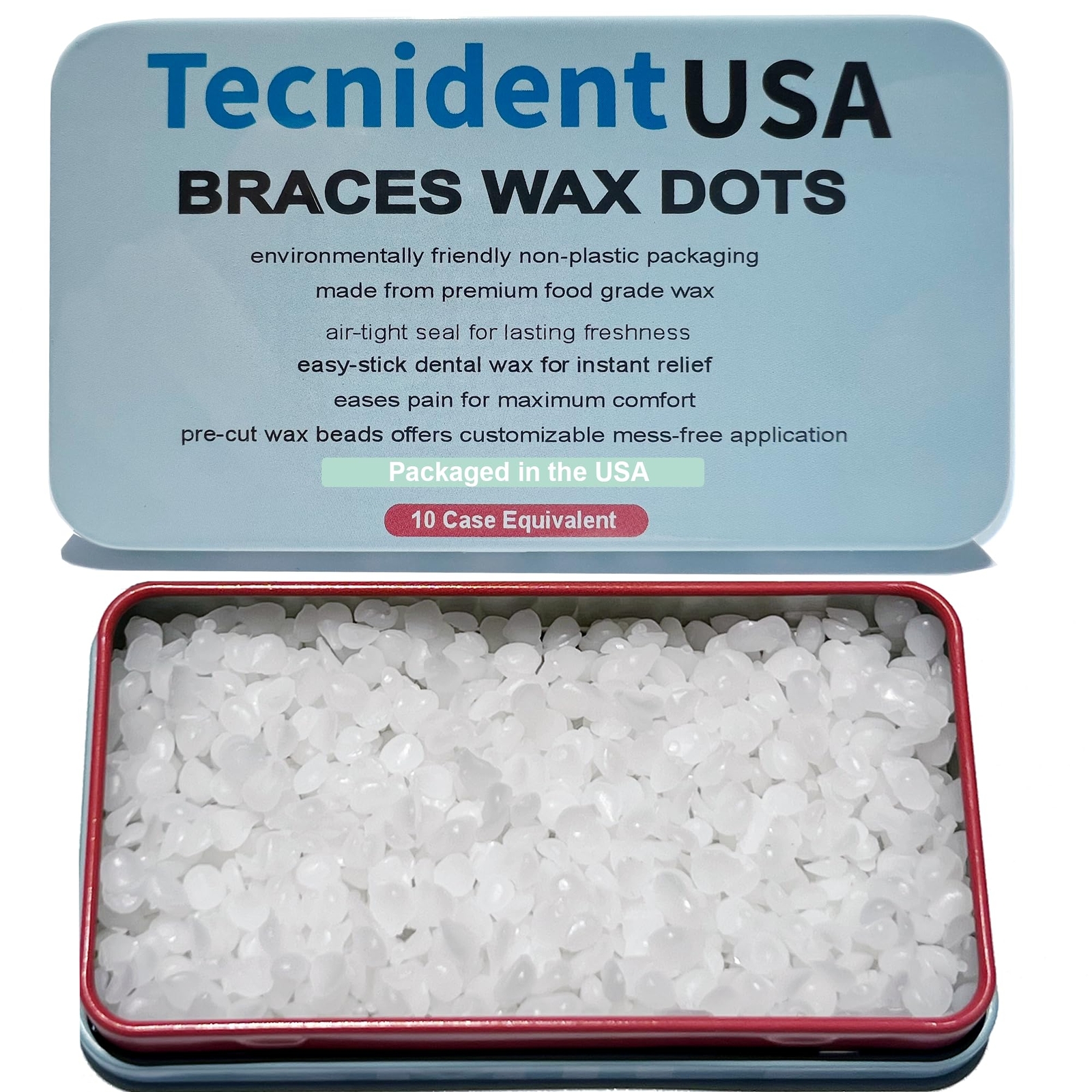 Orthodontic Wax for Braces Unscented Reusable Tin Food-Grade Mini Dots