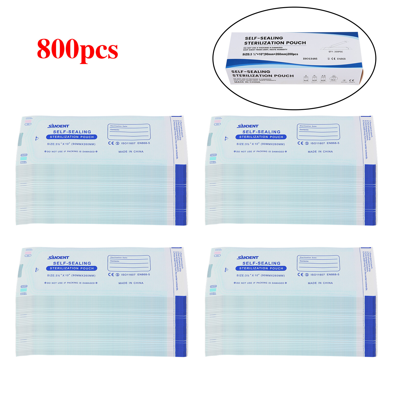 Dental Self Seal Sterilization Pouches Autoclave Sterilizer Bag,Tattoo Nail