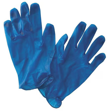 Zoro Select 516983 Disposable Gloves, 5 Mil Palm, Vinyl, Powder-Free, L (9),,