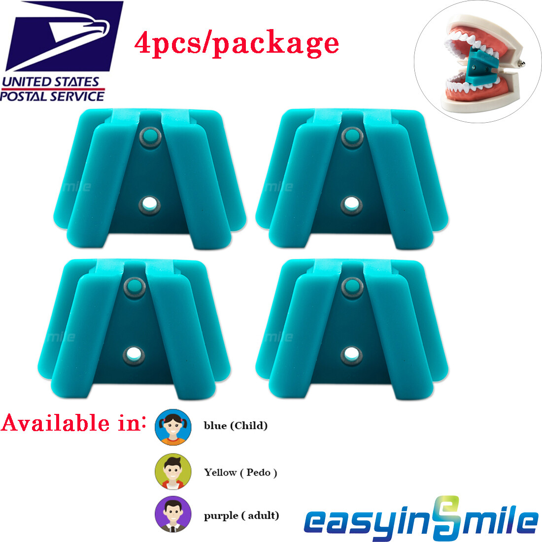 Dental Bite Block Silicone Mouth Props Cheek Lip Opener Autoclavable S/M/L 2/4PC