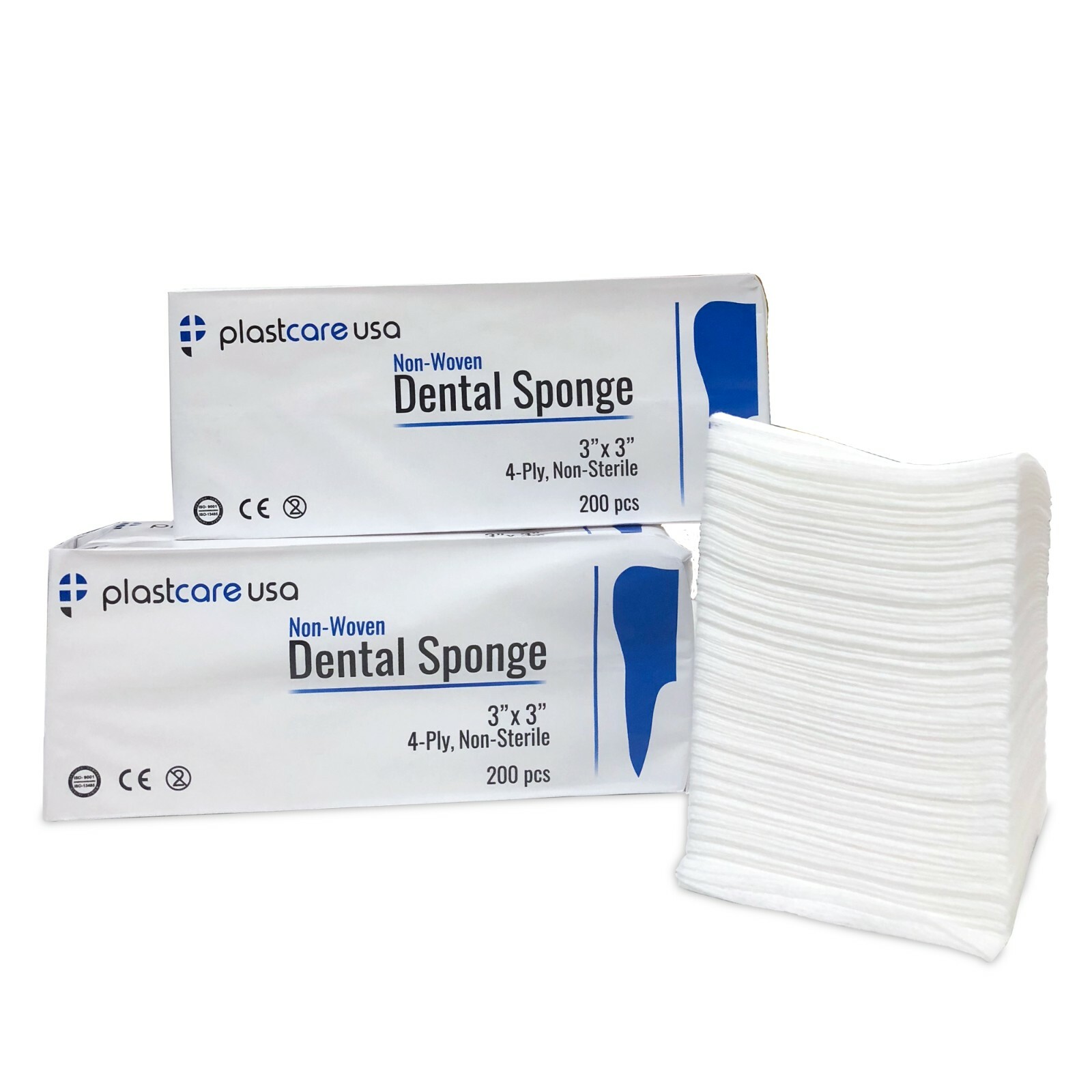 3×3 Dental Gauze Pads, Squares for First Aid Sponges, Non Woven Medical Wipes