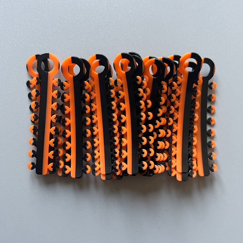 1Box/320pcs Dental Ligature Ties Orthodontic Elastic Rubber Bands Black&Orange