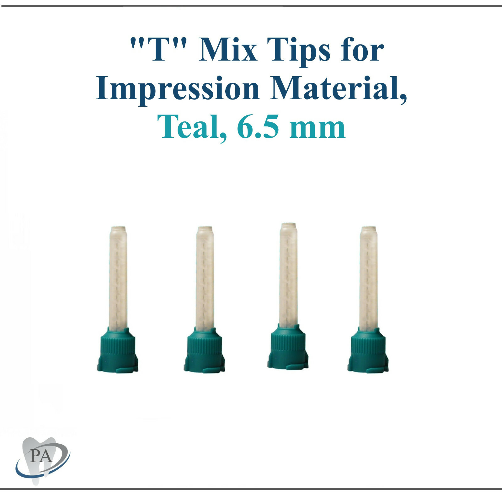 Dental “T” Mix Tips High Performance For Impression Material, Teal, 6.5 mm