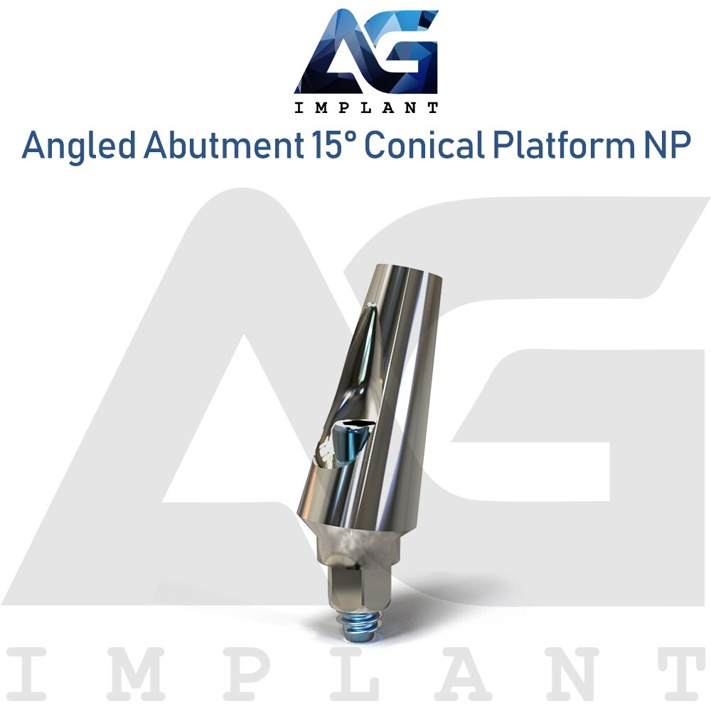Dental Titanium Narrow Platform Angulated Prosthetic 15° Conical Hex 2.25mm
