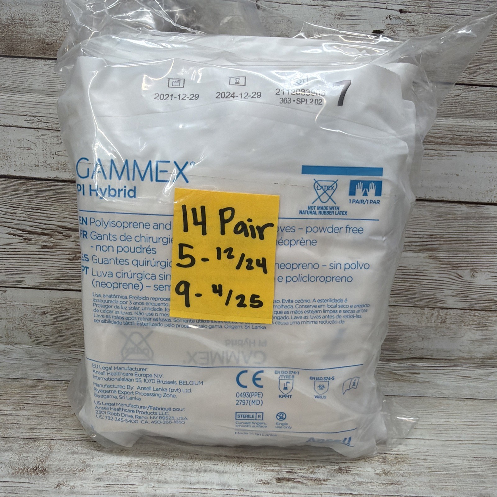 Gammex PI Hybrid Surgical Gloves Sterile Ansell *14 Pair* Size: 7 *See Dates*