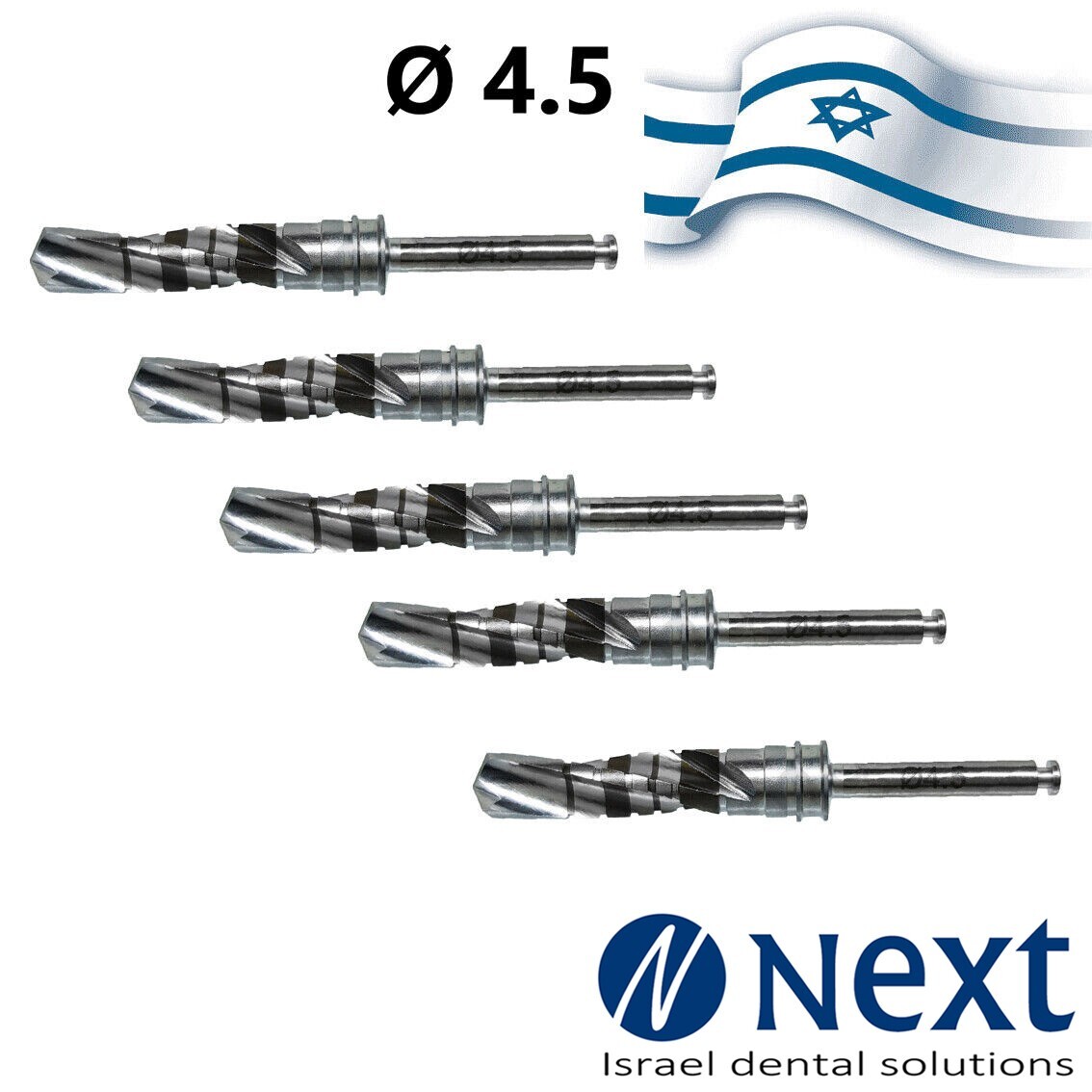 Lot x 5 Surgical Drill External Irrigation 4.5 mm Israel made