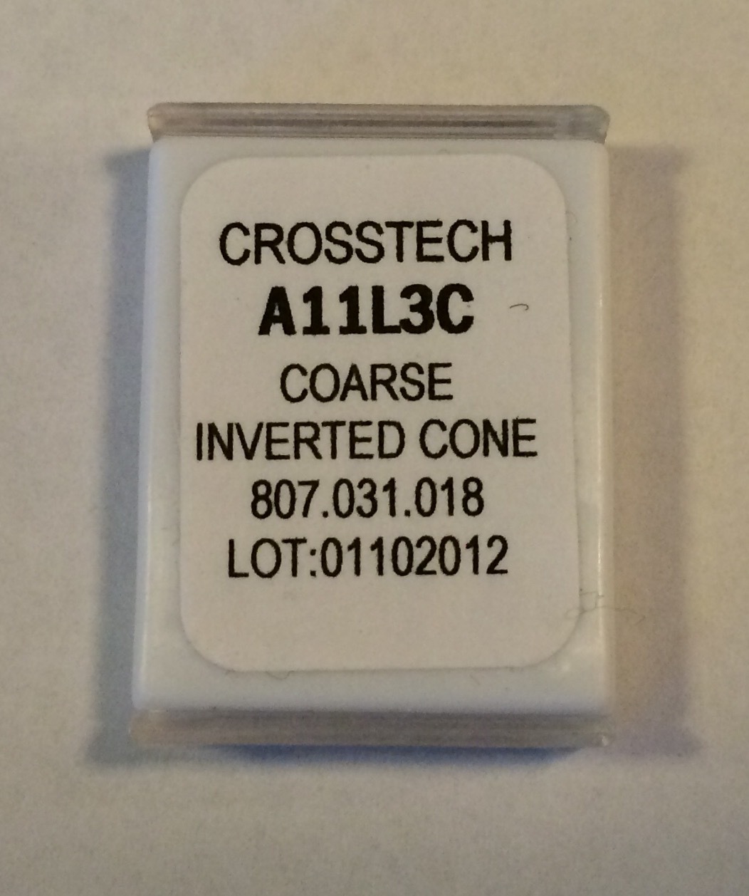 Crosstech Multi-Use High Spd Diamond Dental Bur Inverted Cone 807-018 A11L3C 5pk