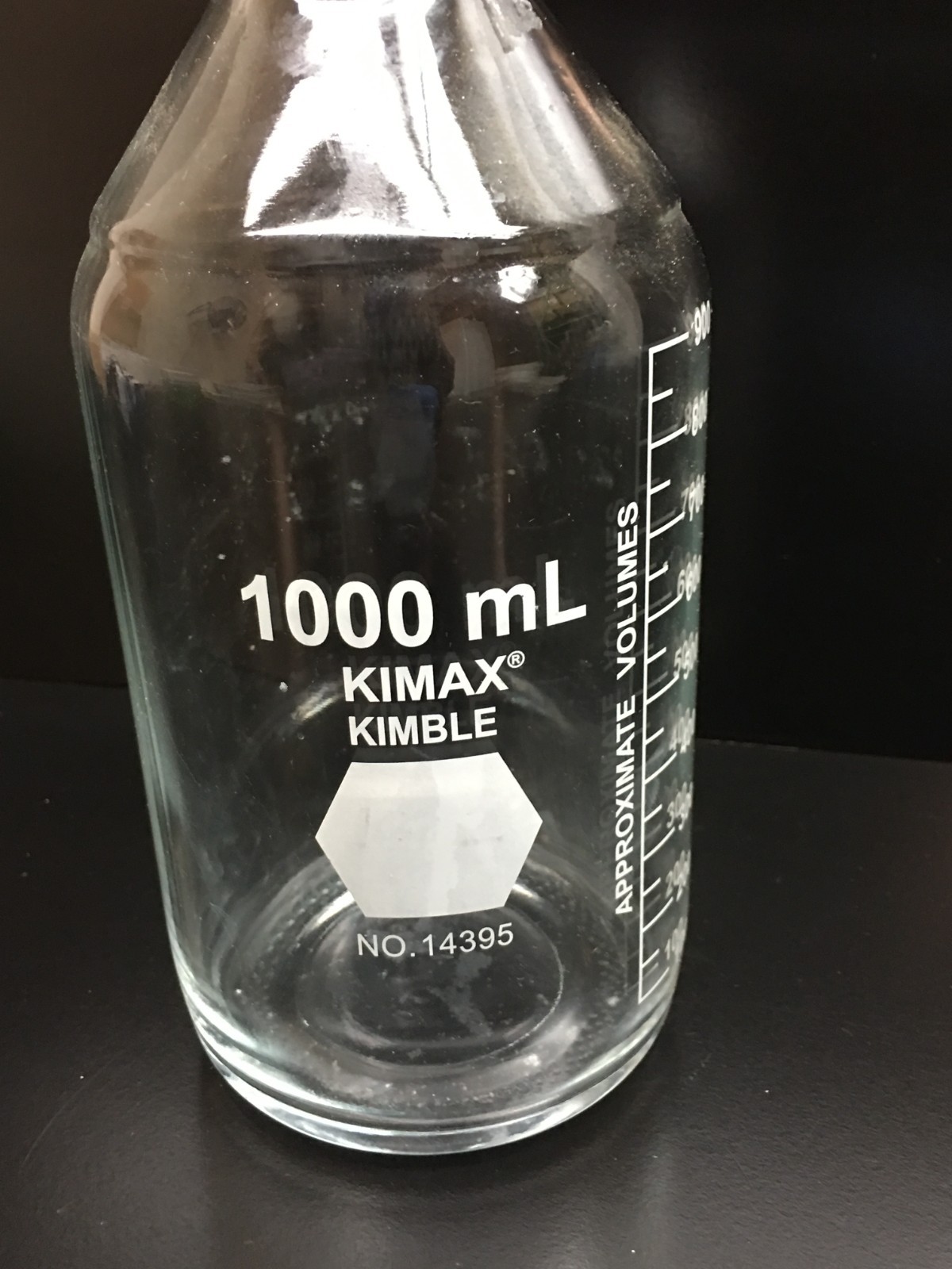 Kimble Kimax Cat No 14395 GL45 Media Bottle 1000 mL