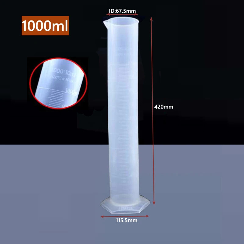 1pcs Transparent Measuring Plastic Graduated Test Liquid Cylinder Plastic Trial