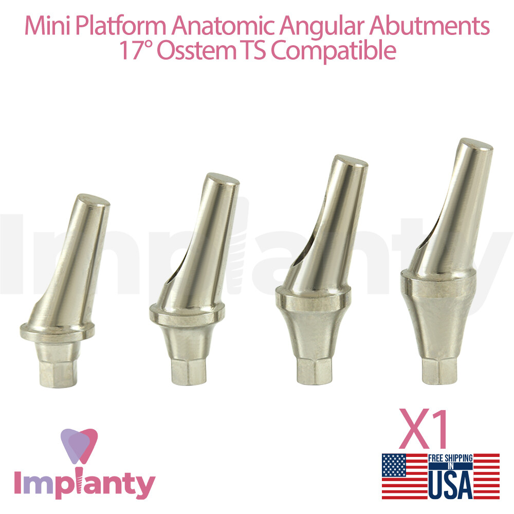 1x Dental Angled Anatomic Prosthetic 17° Mini Platform 2.1mm 0sstem Compatible