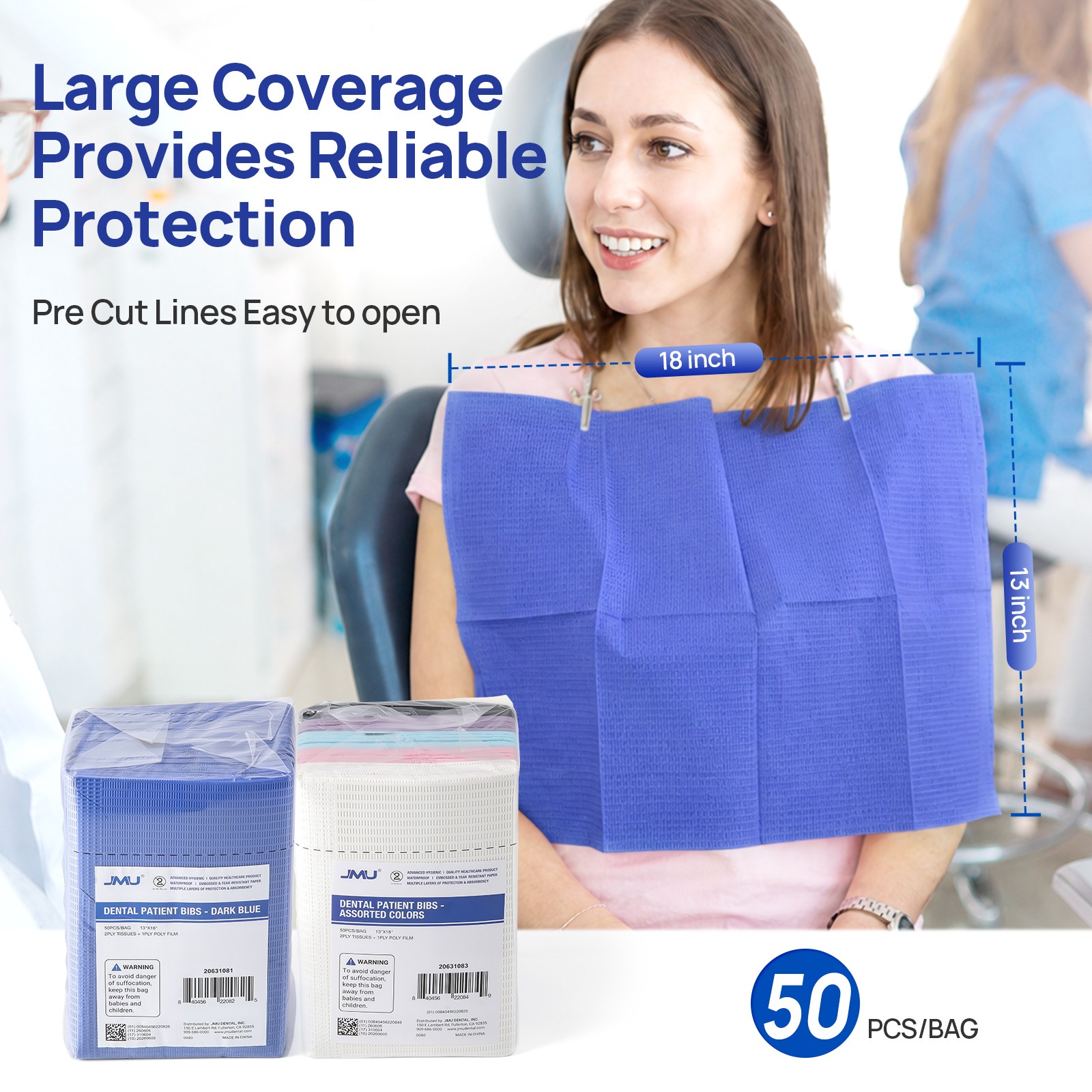 50-500pcs Disposable Dental Bibs 3-Ply 13″x18″ Colorful Medical Tattoo Towel