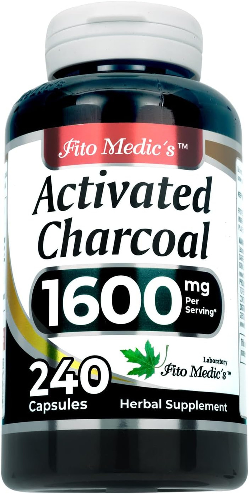 Lab | Activated Charcoal Pills| 1600 Mg per Serving | 240 Caps | Activated Charc