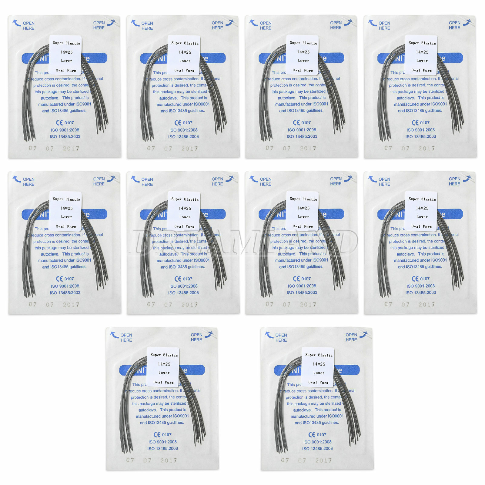 Dentales Ortodoncia Arcos de Súper Elásticos NITI Rectangular Alambres de Arco