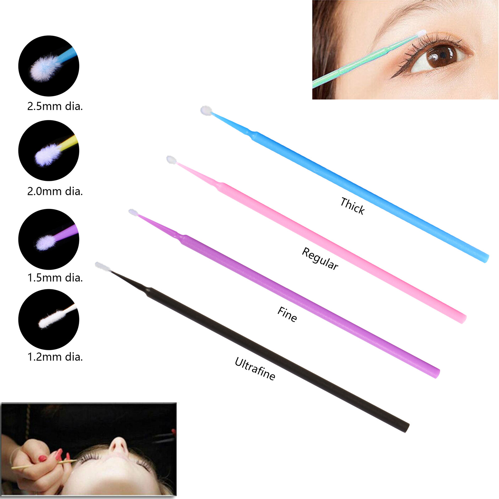 Microbrush Micro Brush Applicator Tips (Regular, Fine, Super Fine) Dent 4 Size