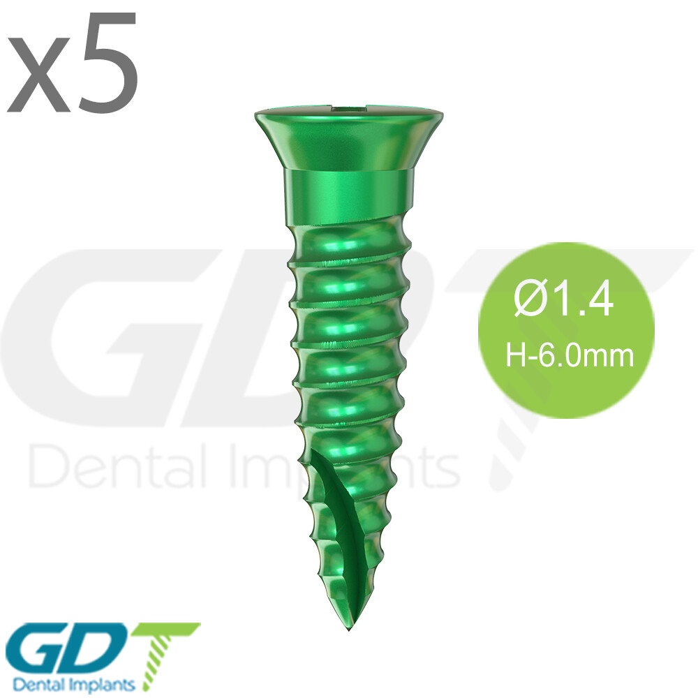 5 Self Drilling GBR Bon Screw Ø1.4mm, 6.0mm Membrane Fixation Dental Im plant