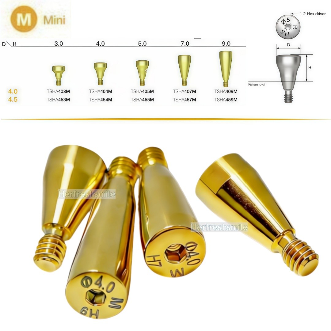 Mini Dental Healing Abutment Cover Screw Platform Fit Oss Hex ⌀4.0/4.5