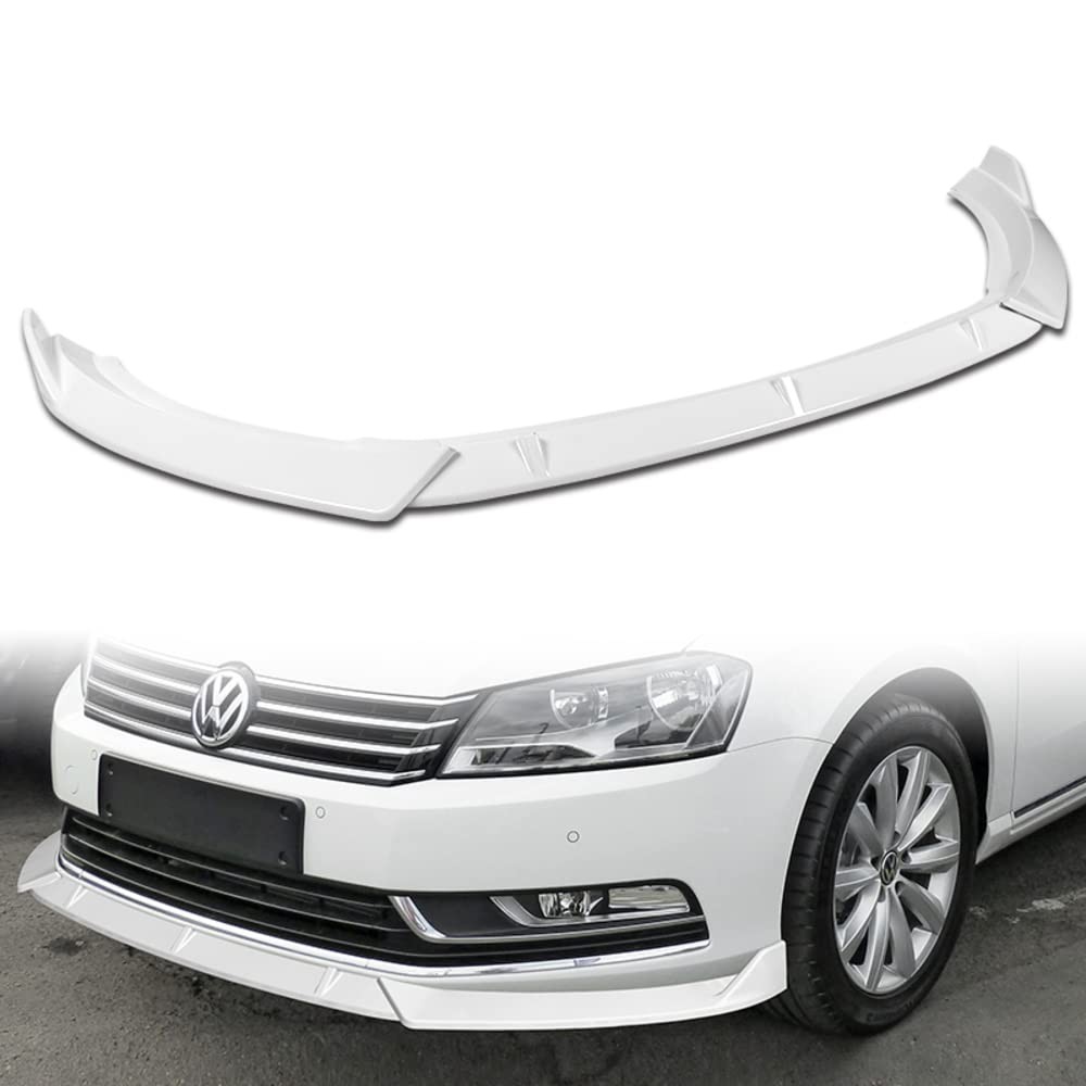 Front Bumper Lip Body Kit Splitter Glossy White 2012-2015 VW Passat Sedan ABS