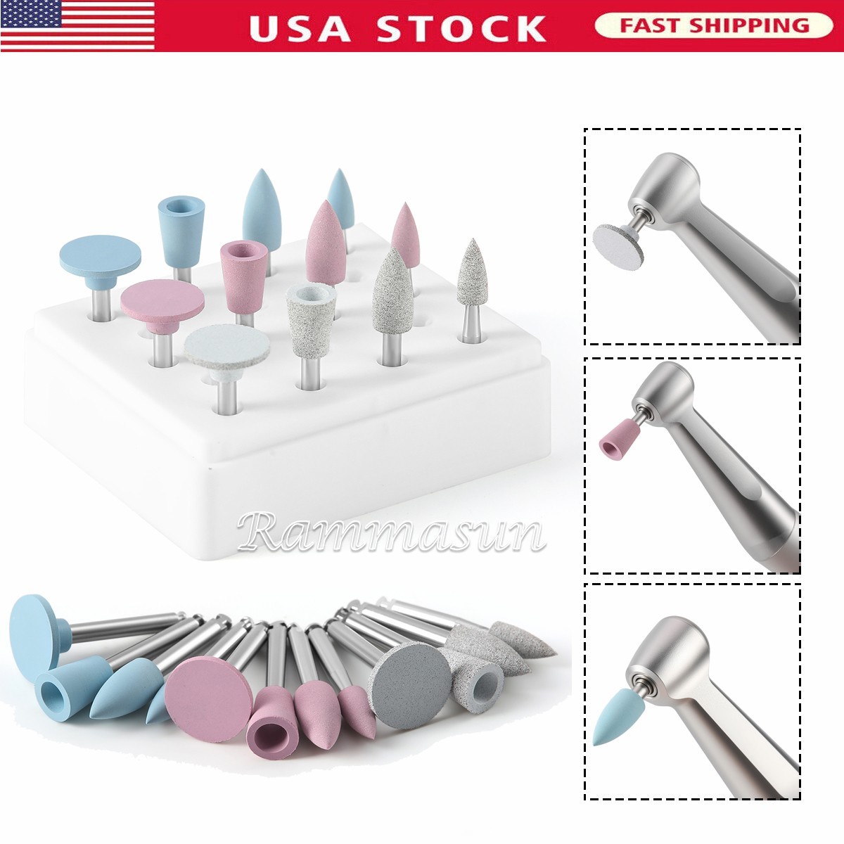 AZDENT Dental Silicone Composite polishing kit RA2.35mm For Low Speed handpiece