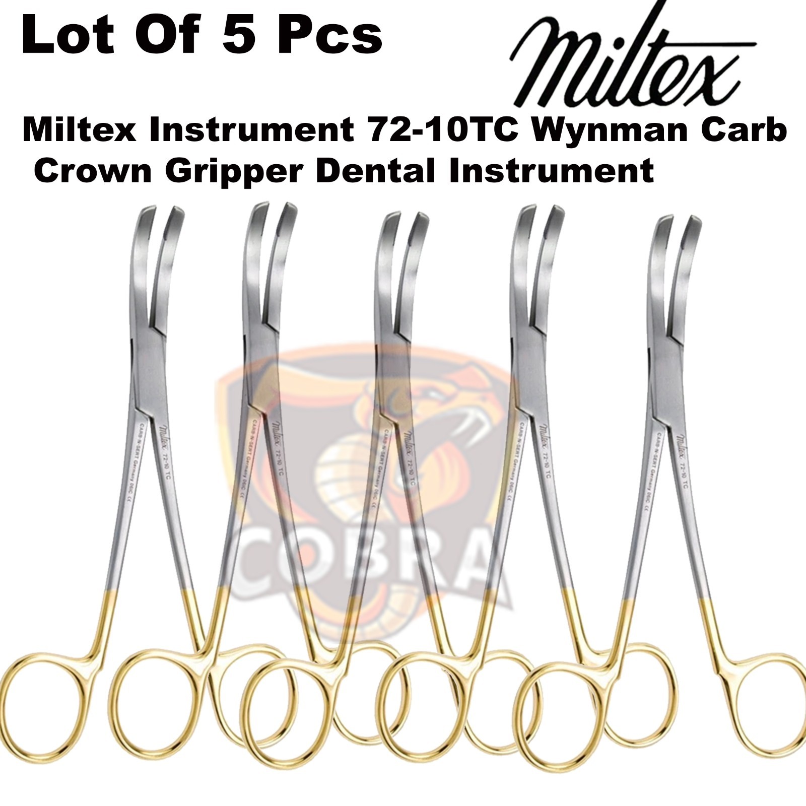 Miltex Instrument 72-10TC Wynman Tungsten Carbide (TC) Crown Gripper Lot of 5