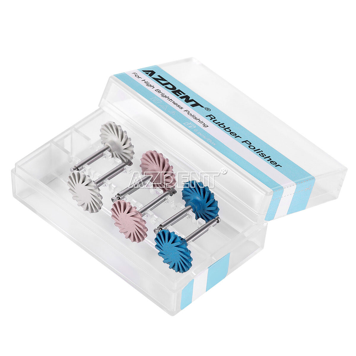 6Pcs AZDENT Dental Composite Polishing Diamond System RA Disc 14mm Wheel