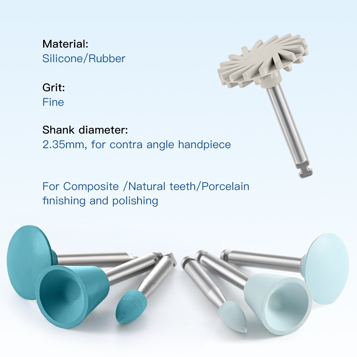 AZDENT Dental Composite Polishing Kit RA 2.35mm Wheel Discs Burs 14pcs/pack