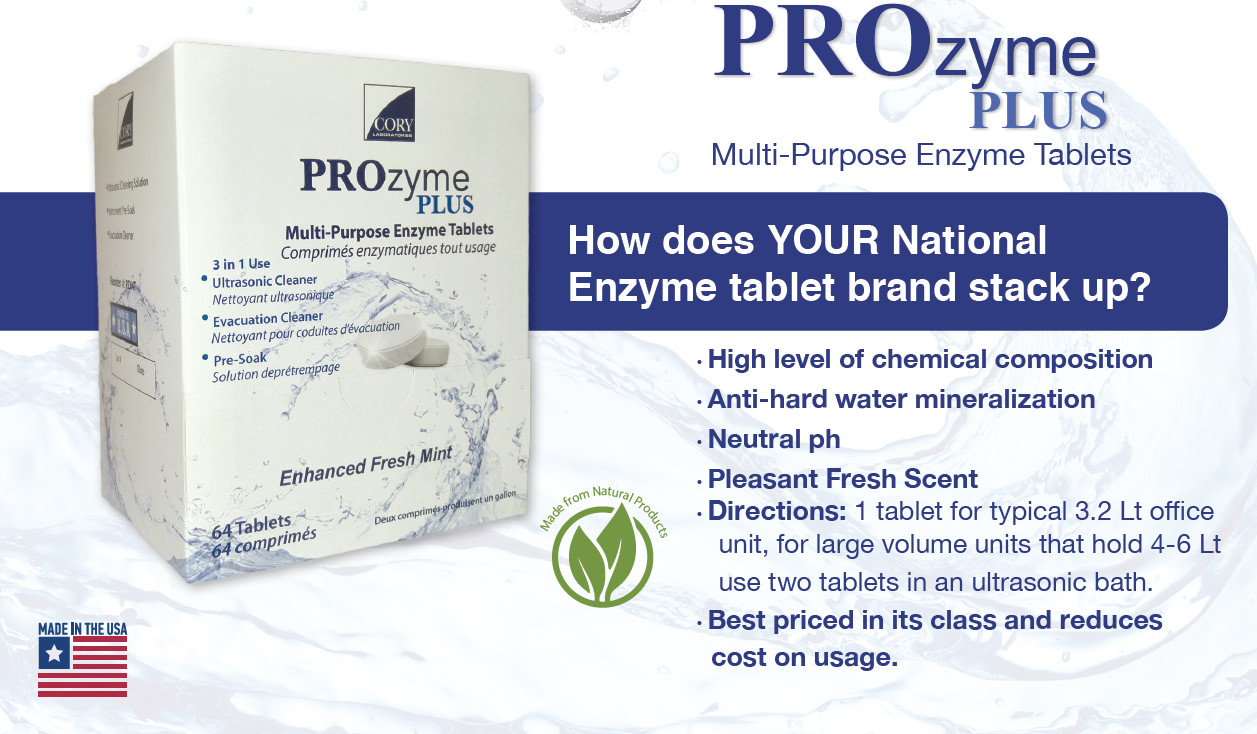 Prozyme Plus Ultrasonic Cleaning Solution 128 Tablets pre-soak 3 in 1 Evac Mint