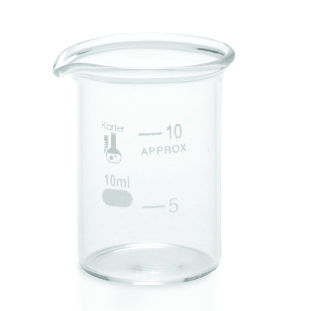 10ml Glass Beaker, Griffin Low Form, Graduated, Karter Sci 247B4 (Single)