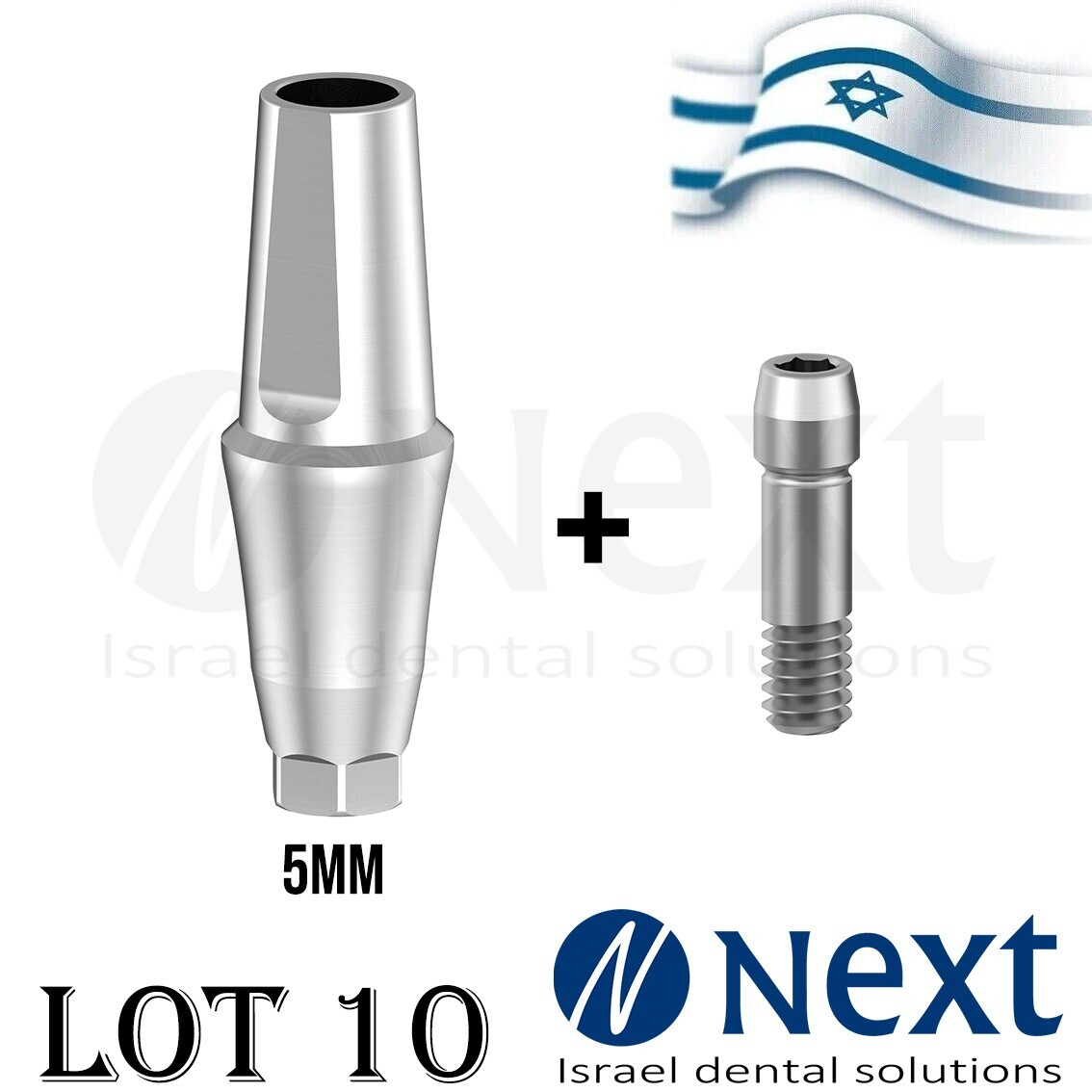 lot x 10 Straight Abutment Hiossen regular conical replica screw 5 mm