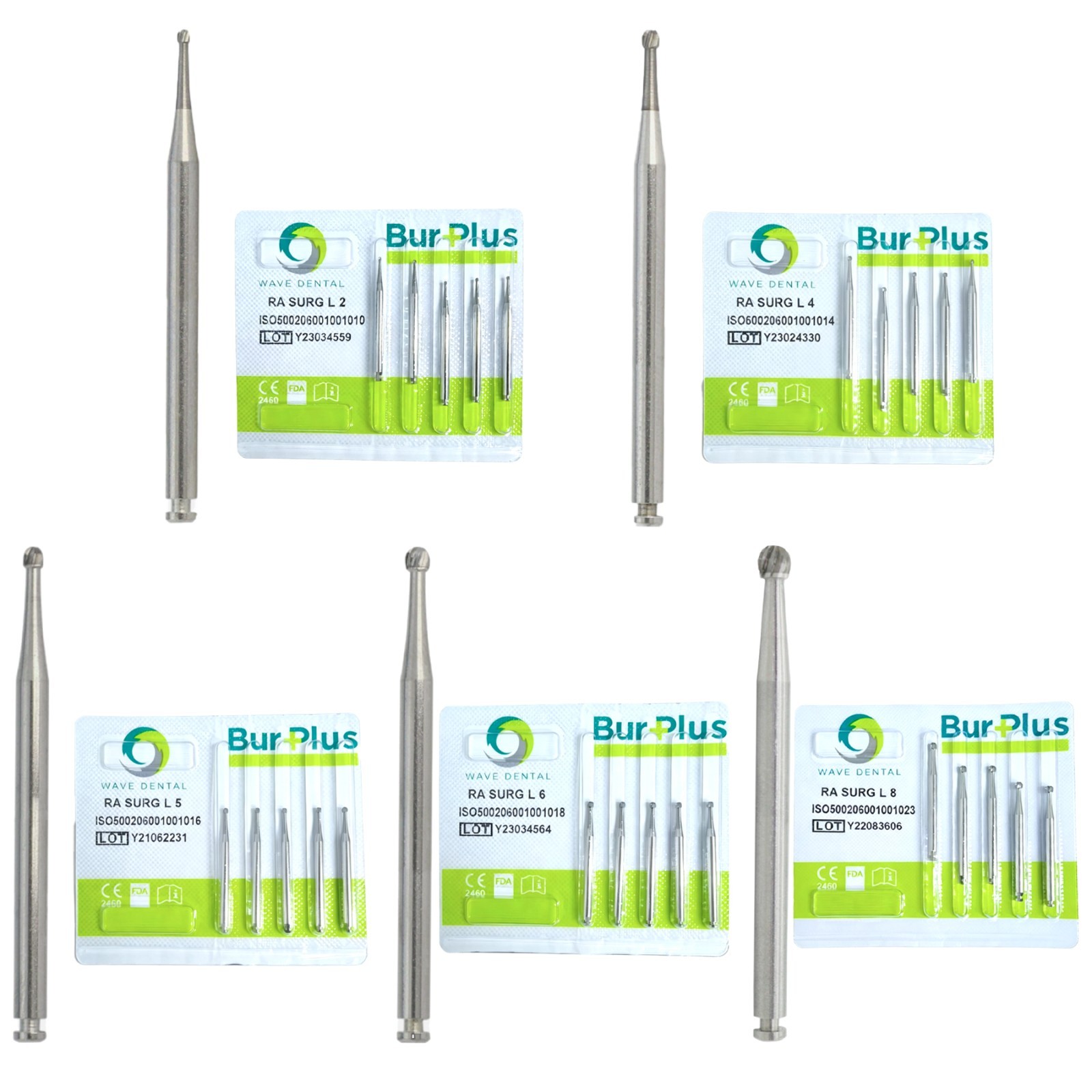 Wave Dental Carbide Burs RA SURG 2 4 6 8 For Low Speed Contra Angle Latch 2.35mm