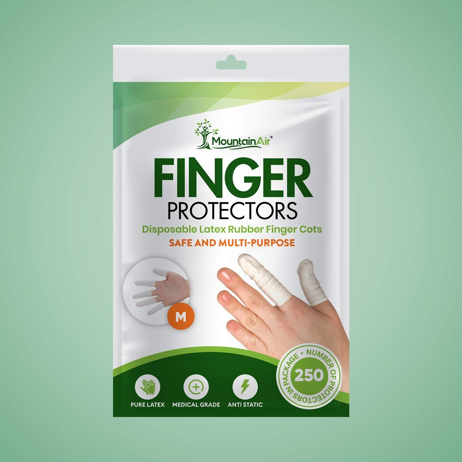 Latex-Free Finger Covers – 250 Stretchy Finger Gloves for Multi-Use Protection
