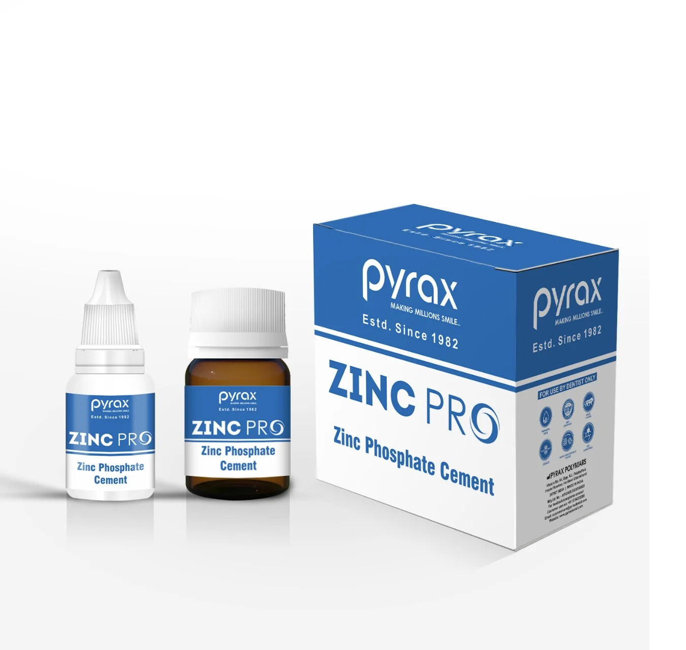 Pyrax Zinc Phosphate Cement Permanent Tooth Filling Fixation Kit 30gm -Free Ship