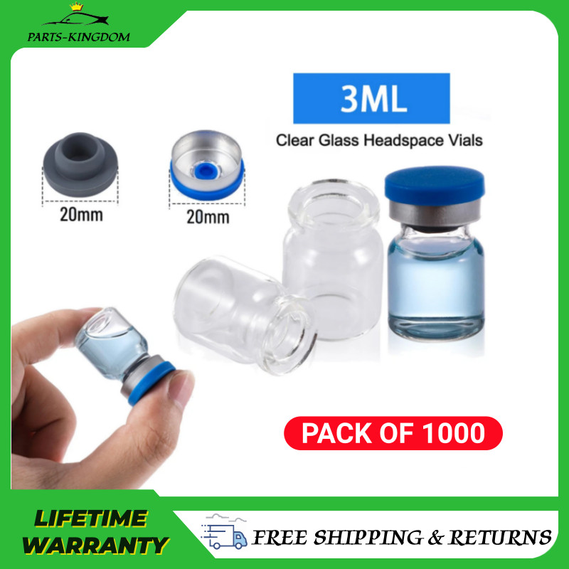 1000PCS 3ml Glass Vials Headspace Vials Lab Vial Lab Sample vials 20mm Crimp top