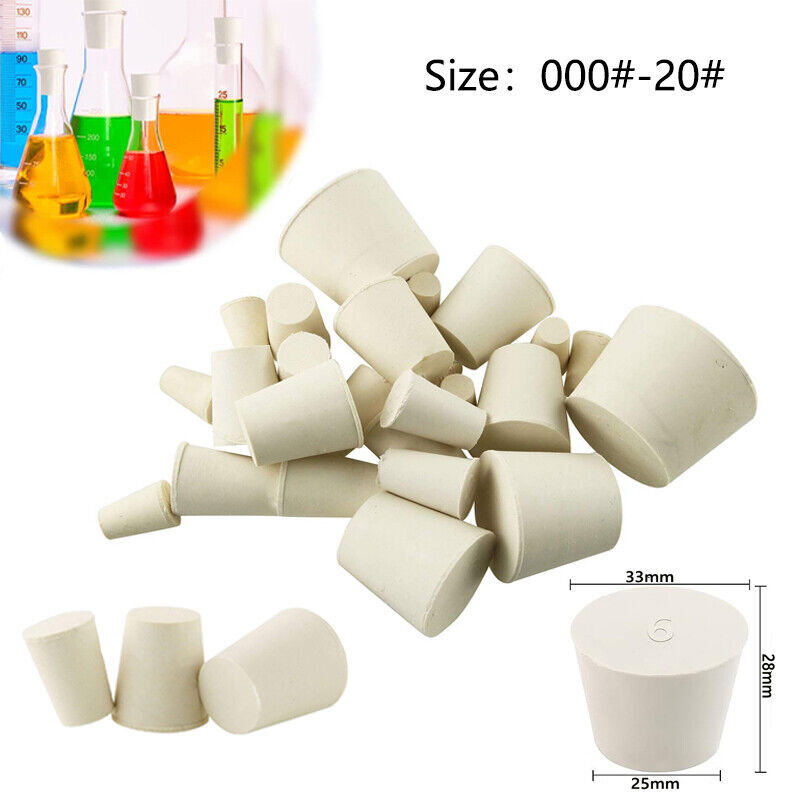 Various Sizes Rubber Stopper Laboratory Sealing Hole Stopper Tapered Flask Tube