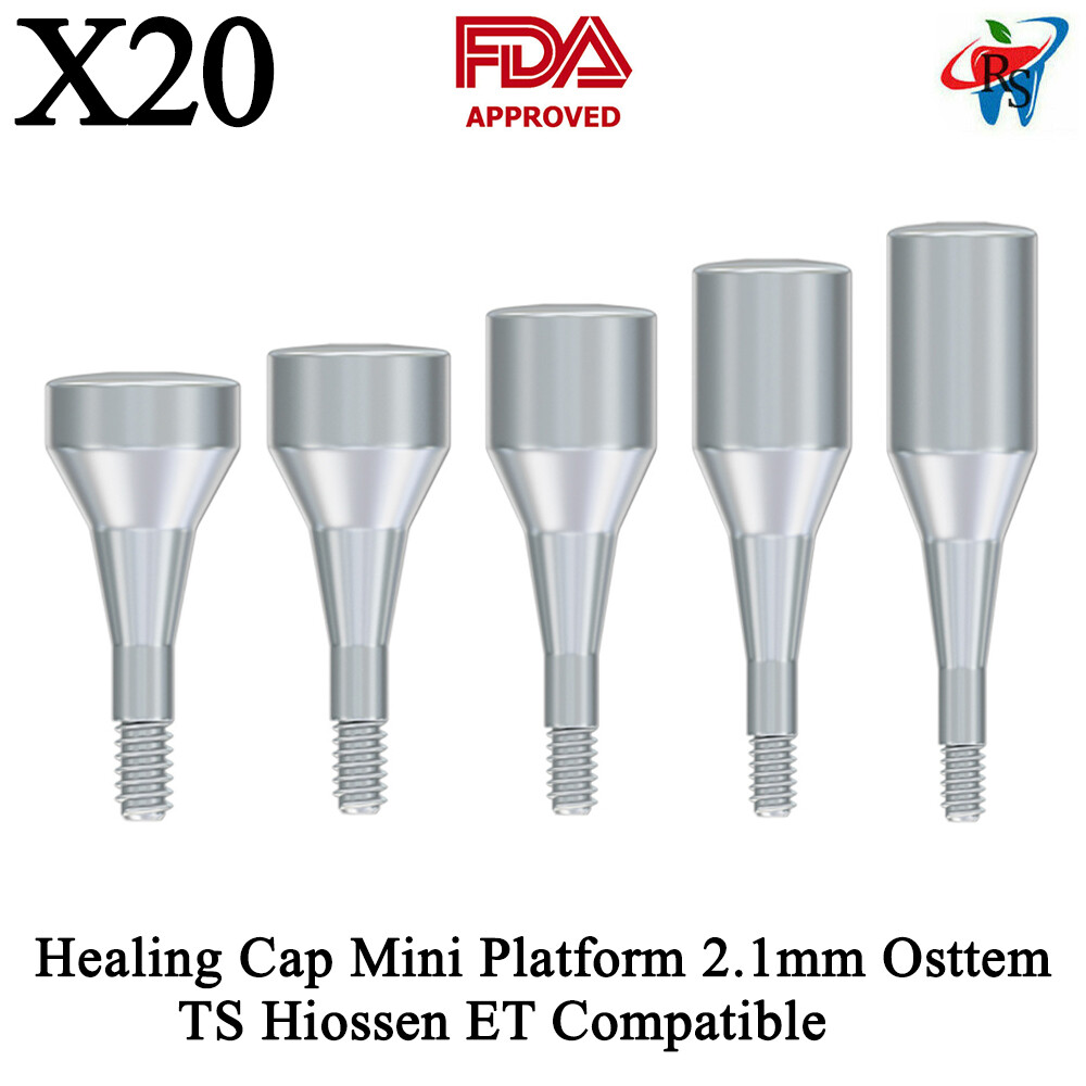 20pcs Healing Cap Mini Platform 2.1mm Oss tem TS Compatible Dental Titanium