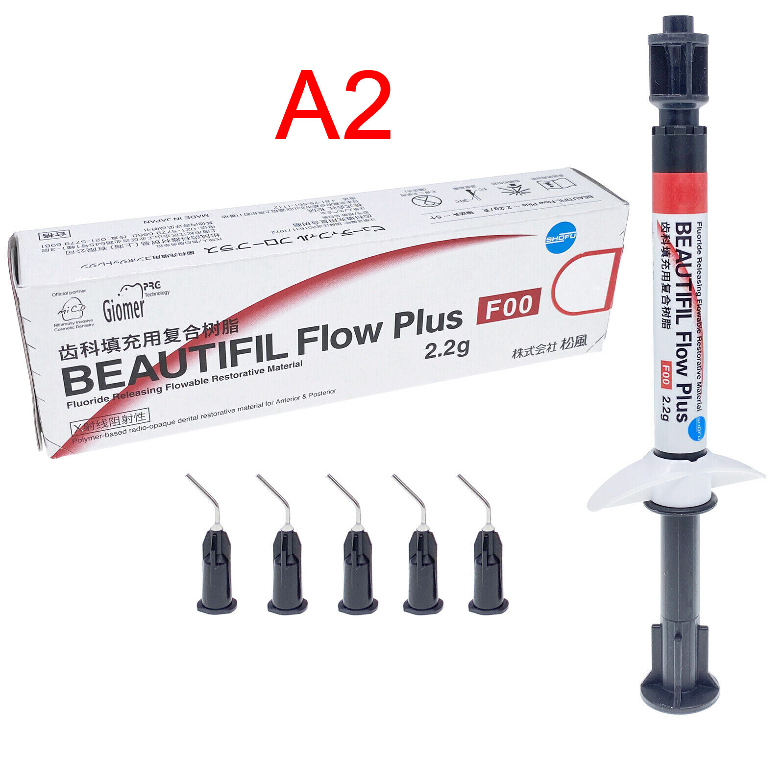 Shofu Dental 2002 Beautifil Flow Plus F00 Zero Flow Composite Syringe A2 2.2 Gm