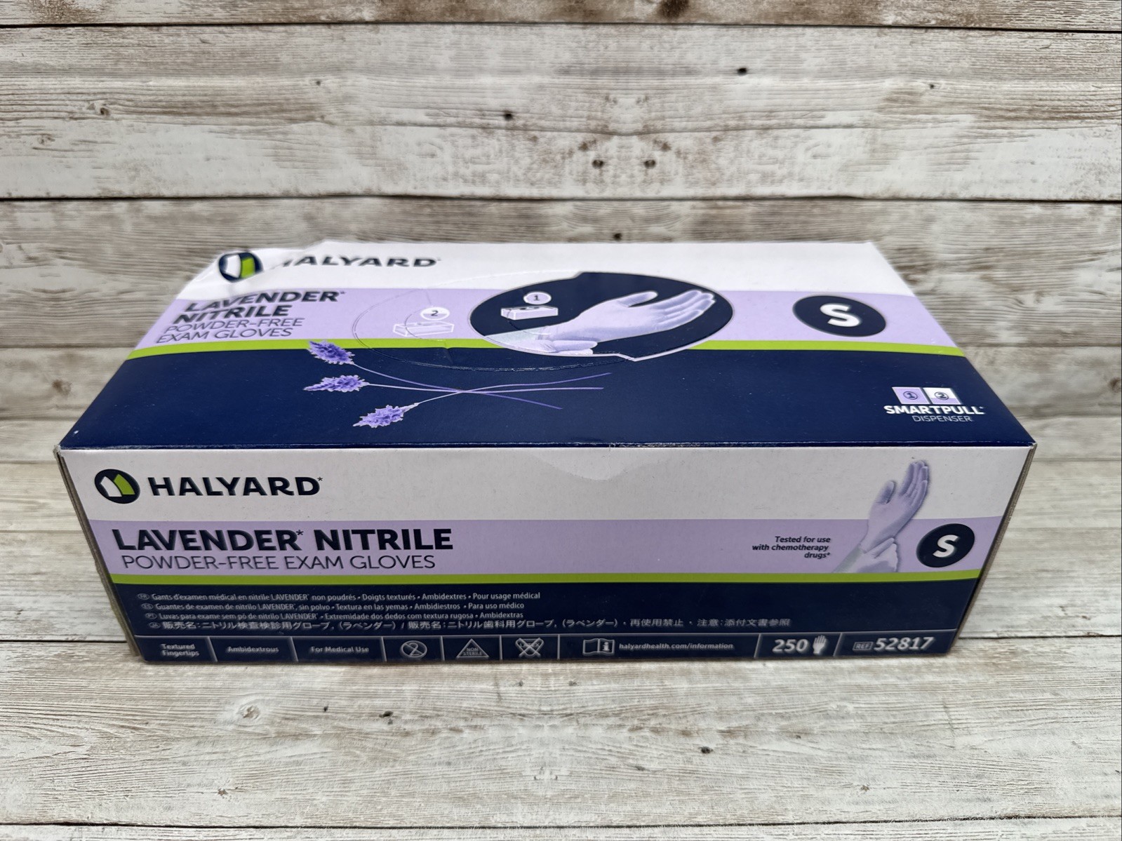 Halyard Nitrile Lavender Exam Gloves *2 DENTED BOXES* Size: SMALL Exp: 7/29