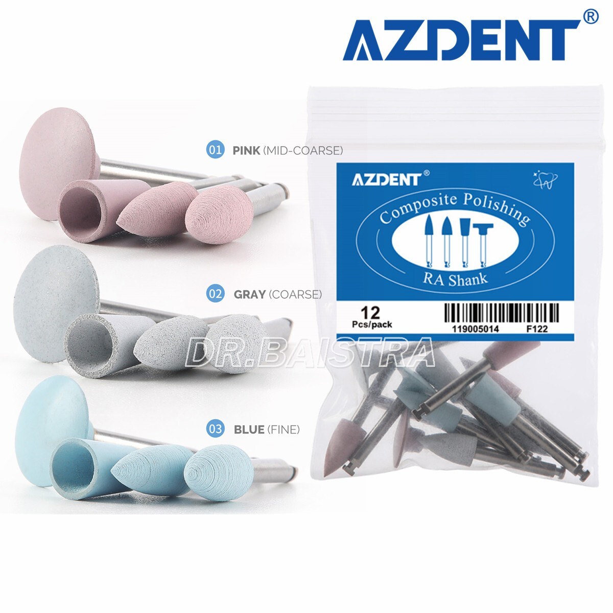 12Pcs/pack Dental RA Silicone Composite Polishing Kit or Contra Angle Handpiece