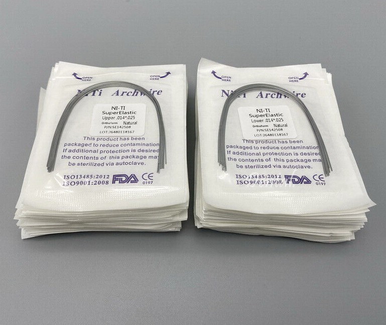 Dental Orthodontic Arch Wire Super Elastic Niti Round Rectangular Natural Form