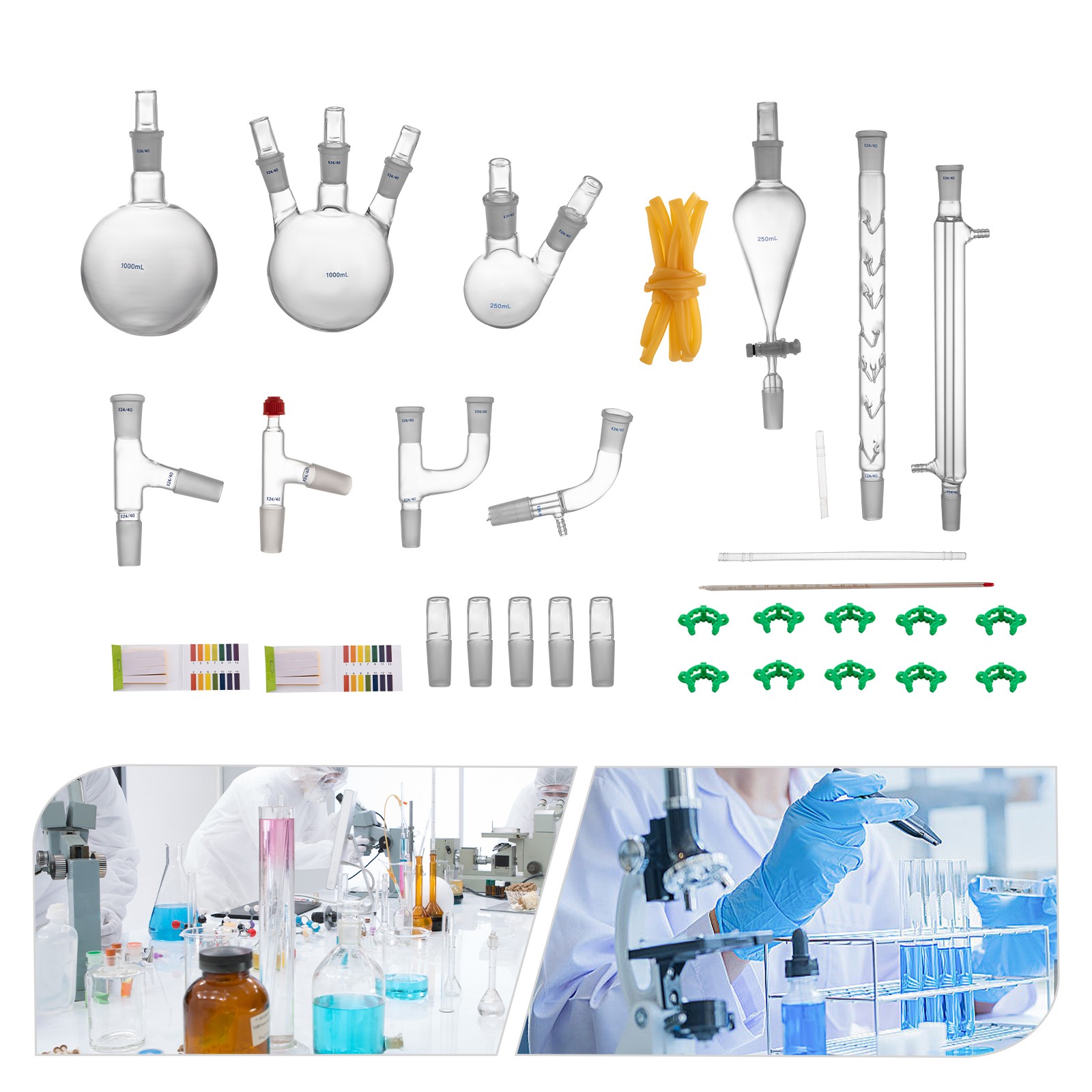29 PCS 24/40 Advanced Organic Chemistry Lab Glassware Kit Lab Chemilcal Unit