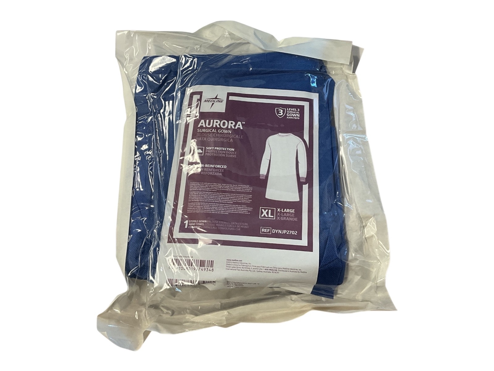 Medline Aurora DYNJP2702 XL Sterile Surgical Gown AAMI Level 3 Case of 30