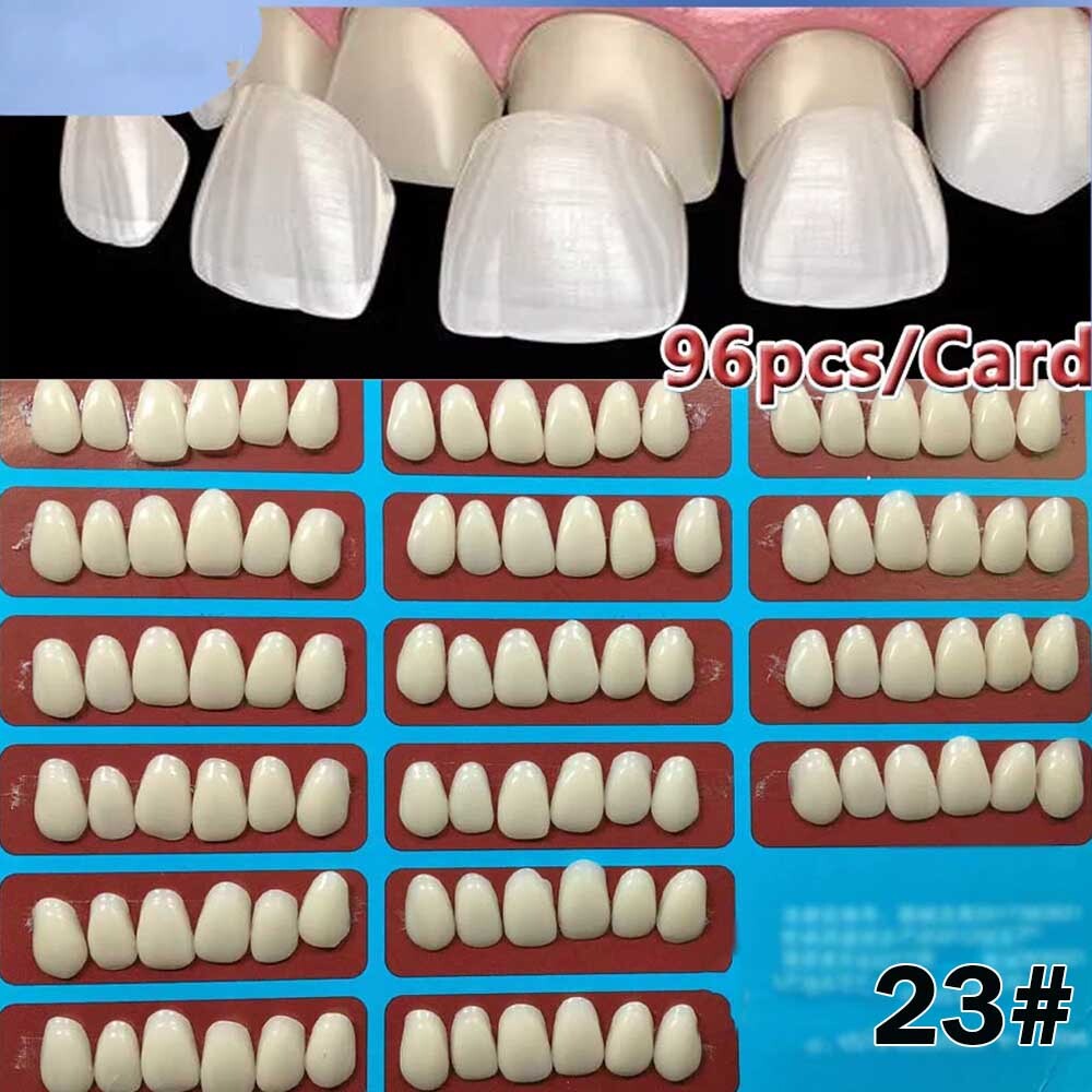 96PCS/Card Dental Tooth Veneer Anterior Resin Thin Teeth Veneers Porcelain 23#A2