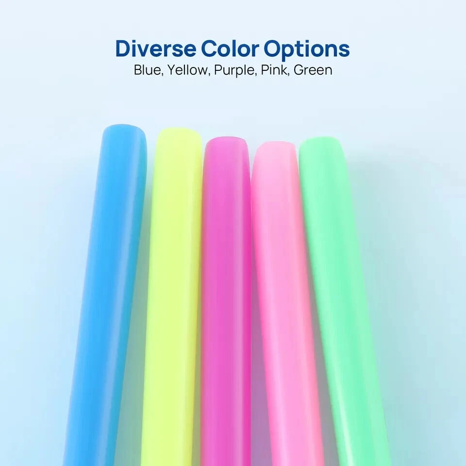 500 Pcs Dental Evacuation High Volume Suction Vented HVE Tips Rainbow 44mm*11mm