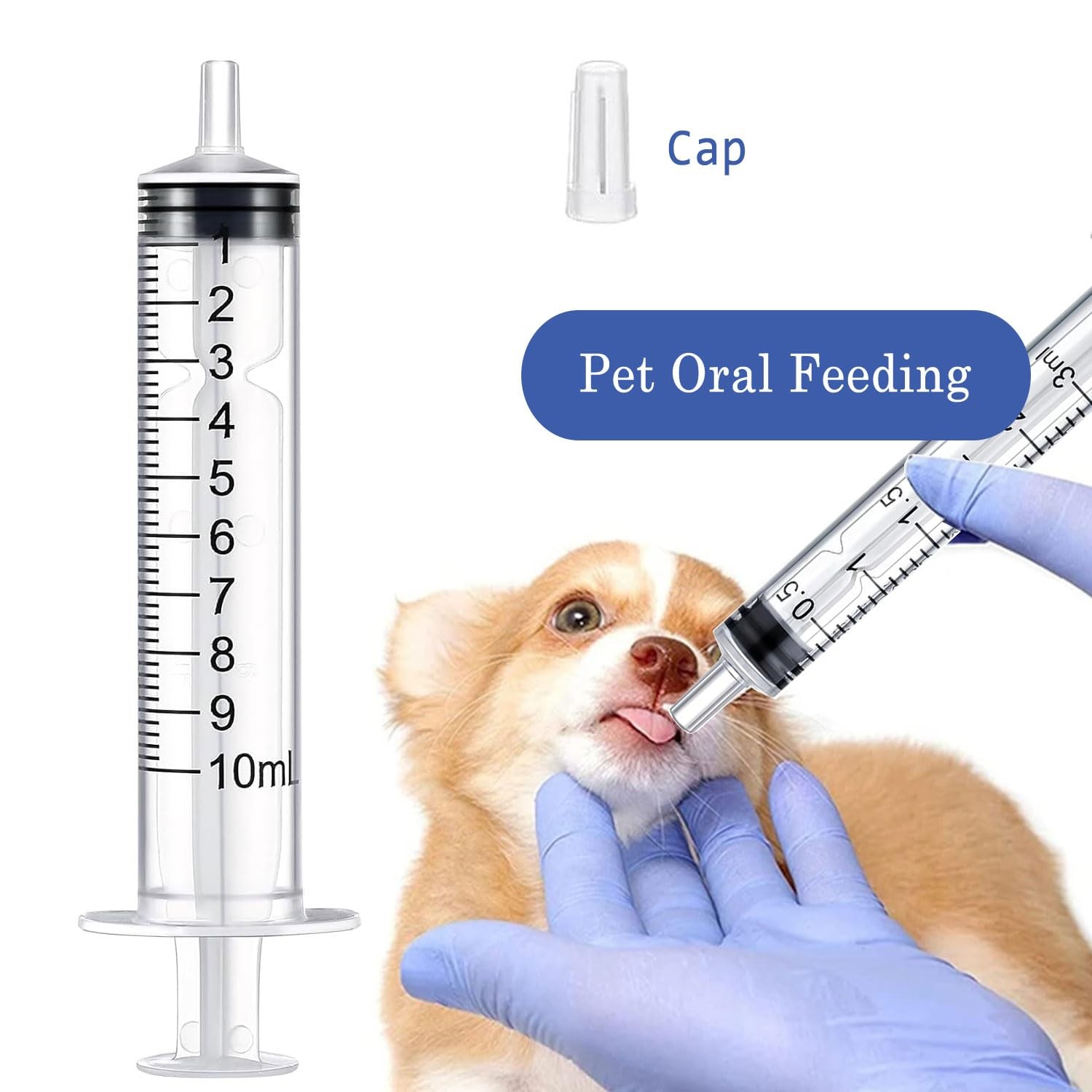 10ml Syringe for Liquid,Syringe Without Needle,Sterile 10ml-10pcs, white