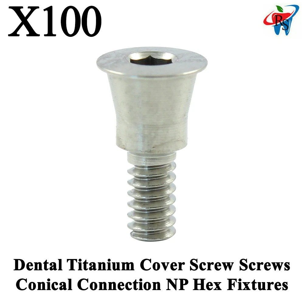 100x Dental Titanium Cover Screw Screws Conical Connection NP Hex Fixtures