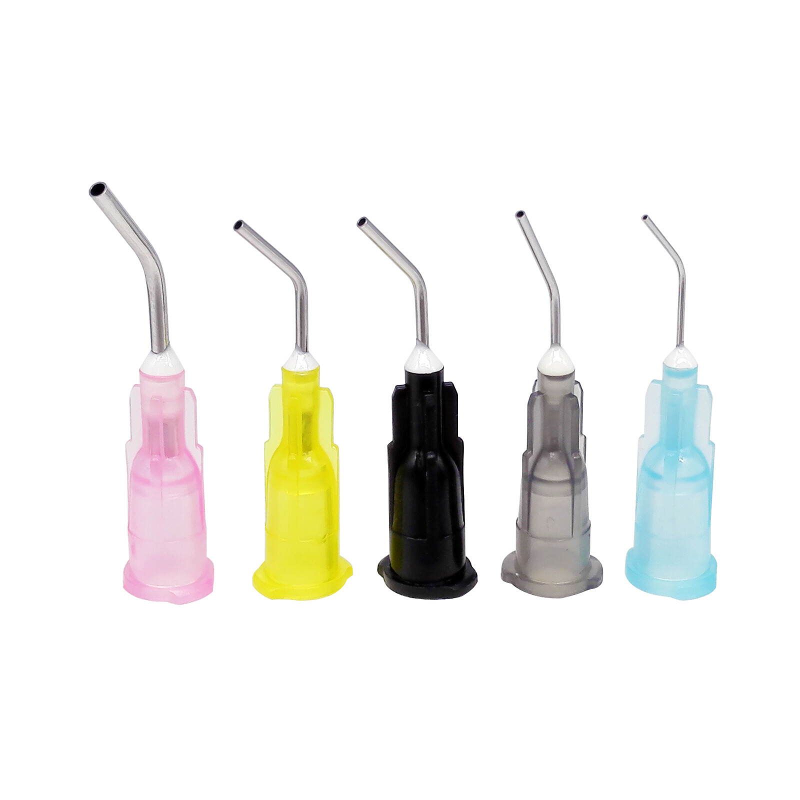 100pcs Irrigation Bent Needle Tips Dental Flow Etch Composite Resin Acid Syringe