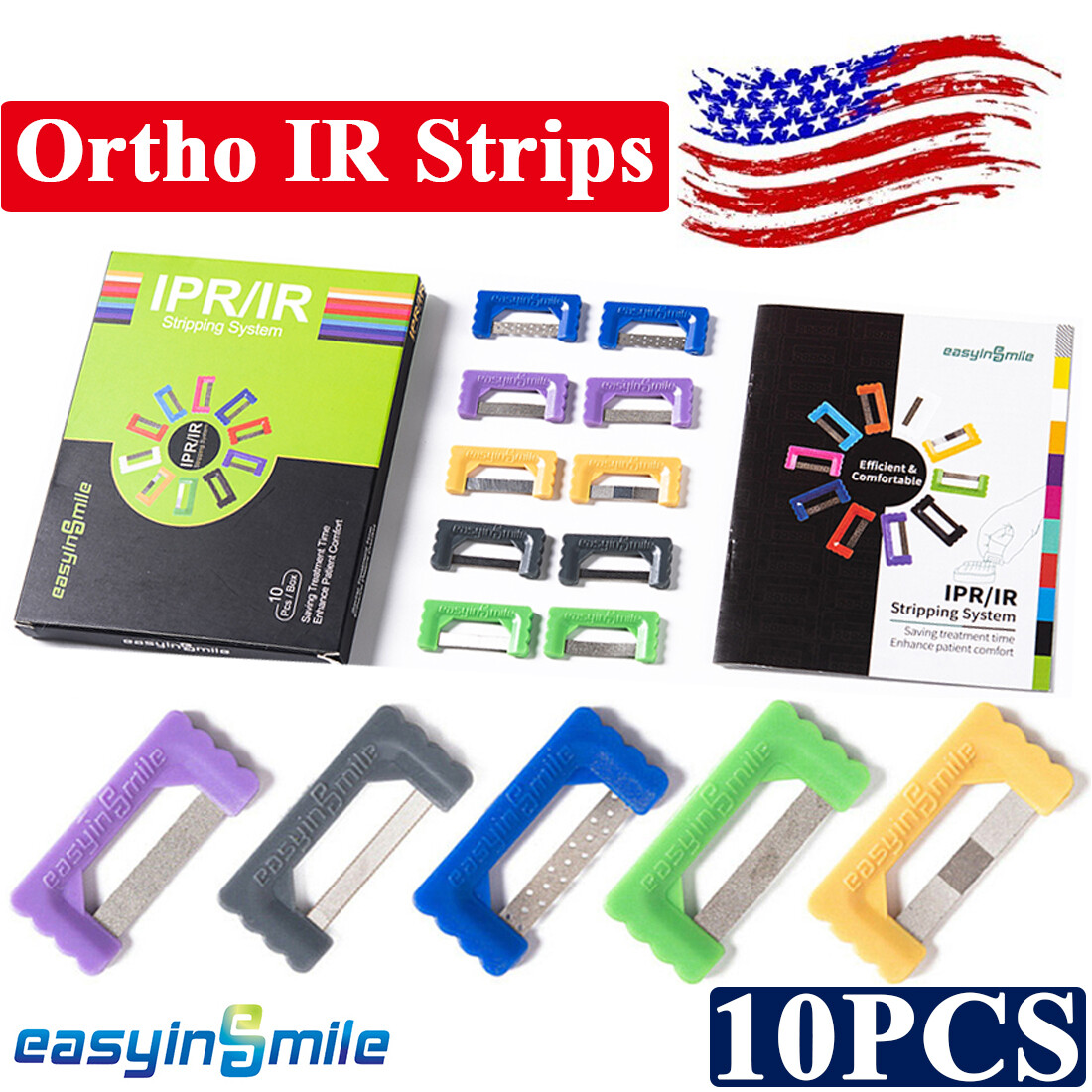 10pc/pack Dental Orthodontic Reduction Strips Interproximal Enamel Kit Automatic