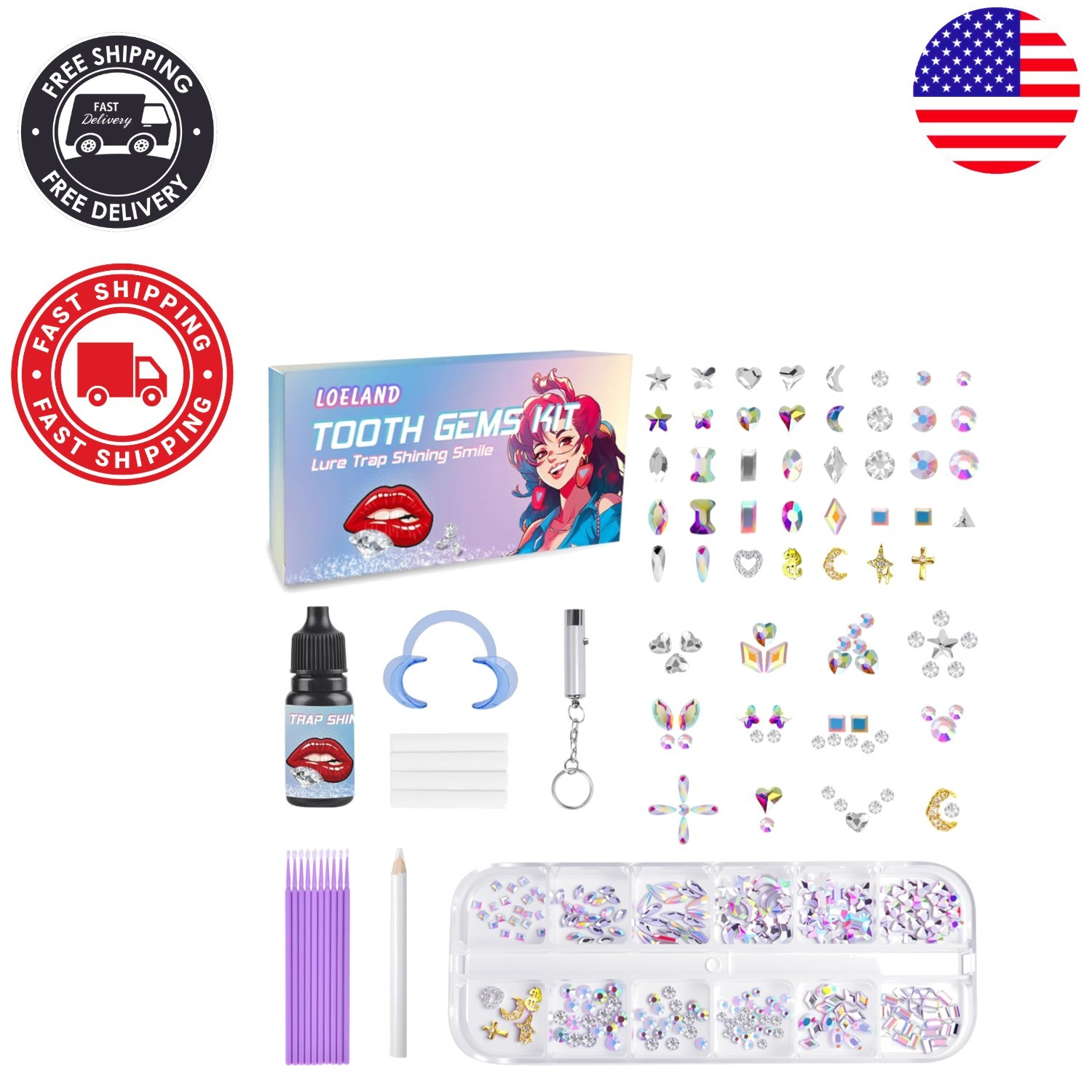 Fashionable Tooth Gem Kit – Versatile DIY Crystal Jewels for Stunning Results