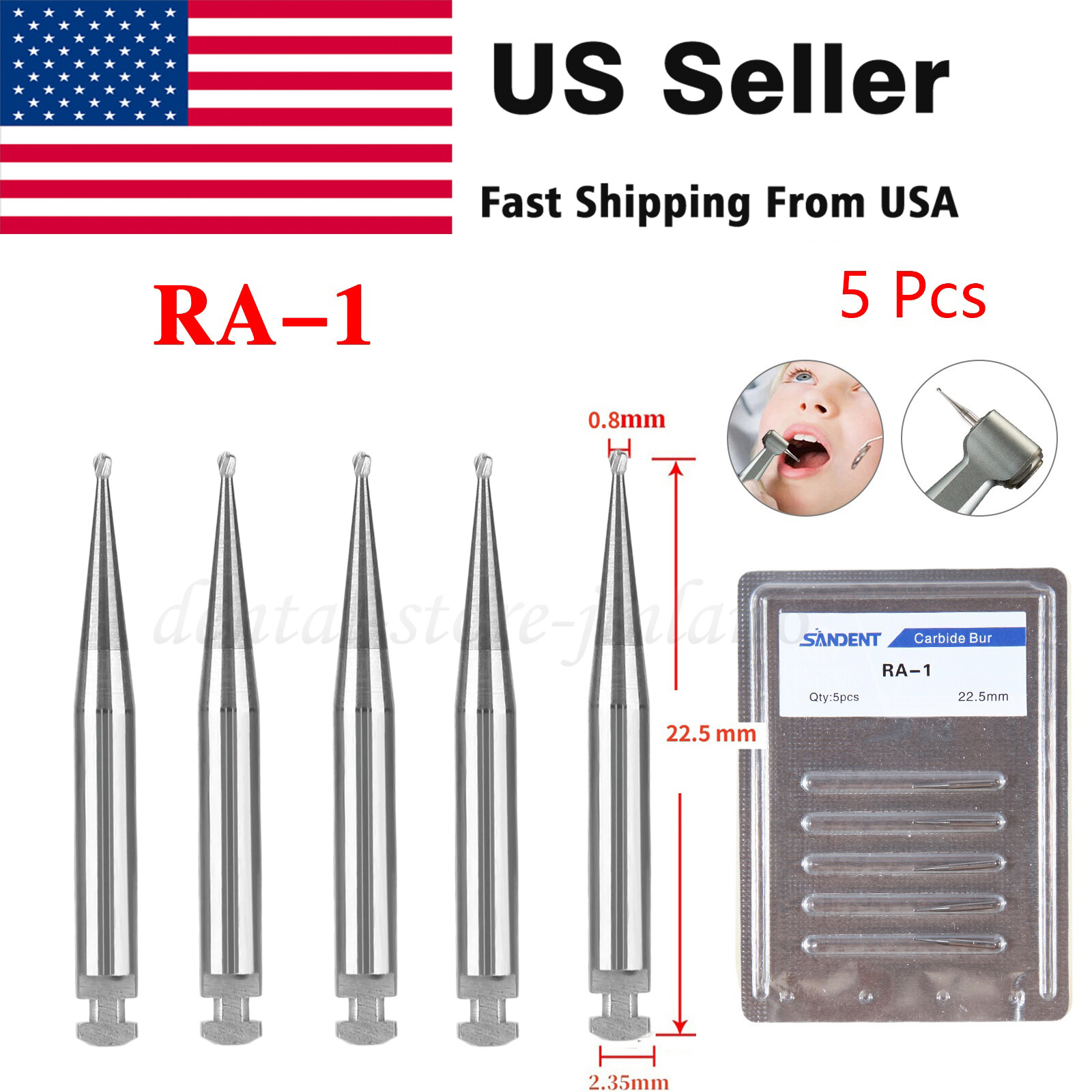 WAVE Dental Round Latch Carbide Bur RA 1 2 3 4 5 6 7 8 Midwest LA For Slow Speed